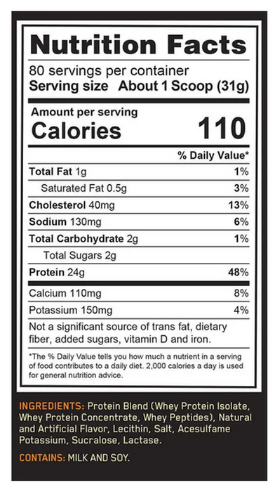 Optimum Nutrition 100% Whey Protein Powder, Vanilla Ice Cream, 5.47 lbs