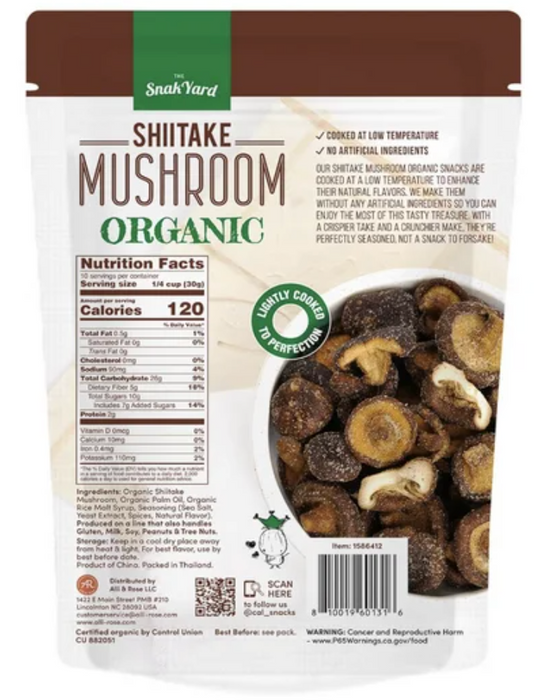 Snak Yard Organic Shiitake Mushroom 14.11oz (400g) – Crispy, Crunchy & Seasoned Snack