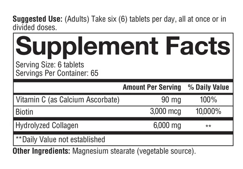 Collagen 390 Tablets Plus Biotin,Youtheory