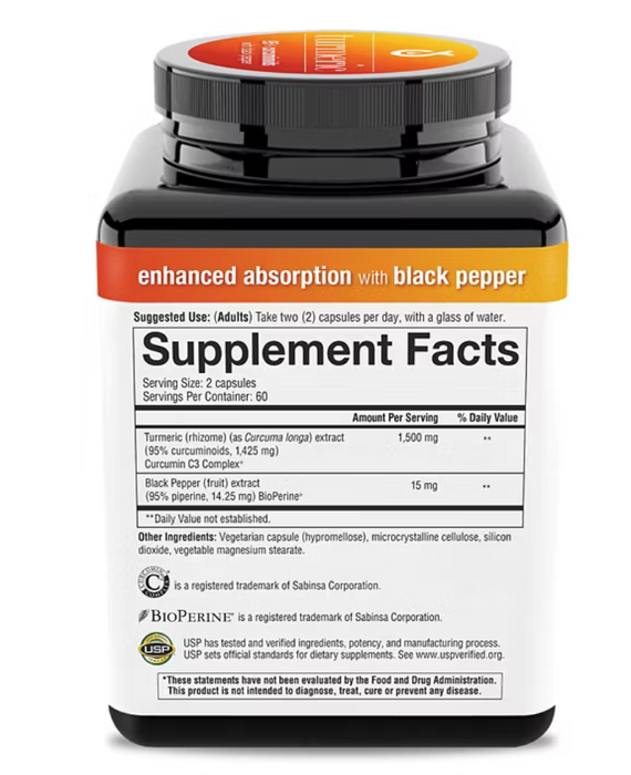 Turmeric 210 capsules ,Youtheory Extra Strength Formula 2,250 mg.