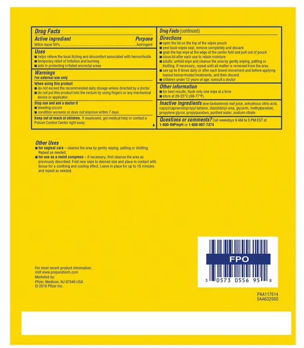 Preparation H Medicated 180 Hemorrhoidal Wipes