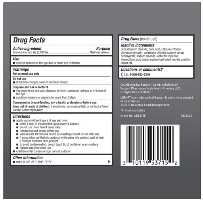 Lumify Redness Reliever Eye Drops, 2 pk. Of 0.25fl oz.