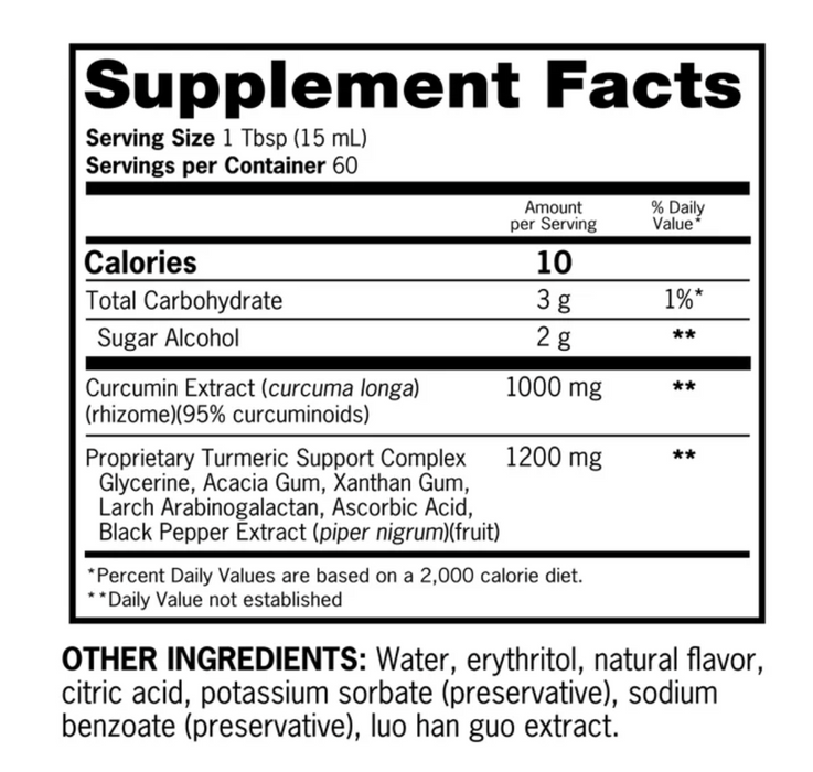 Qunol Liquid Turmeric 1000mg - 30.4floz Tropical Orange Flavor