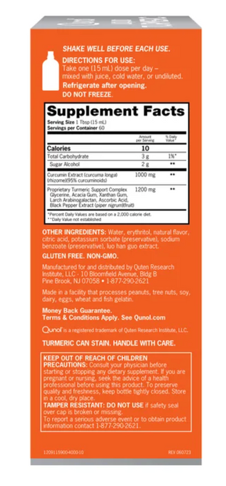 Qunol Liquid Turmeric 1000mg - 30.4floz Tropical Orange Flavor
