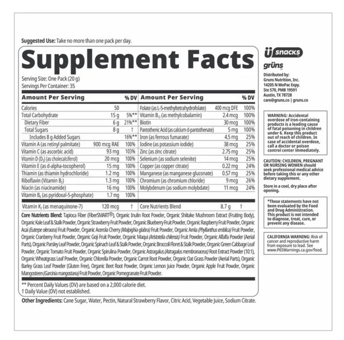 Grüns 35 Pack Adult Greens Gummies