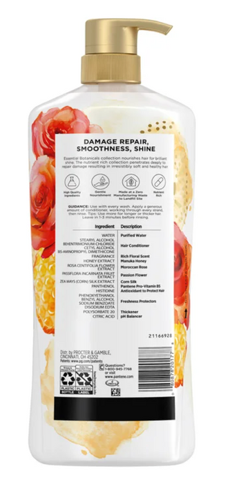 Pantene 38.2 fl oz Free Moisturizing Conditioner- Moroccan Rose & Manuka Honey