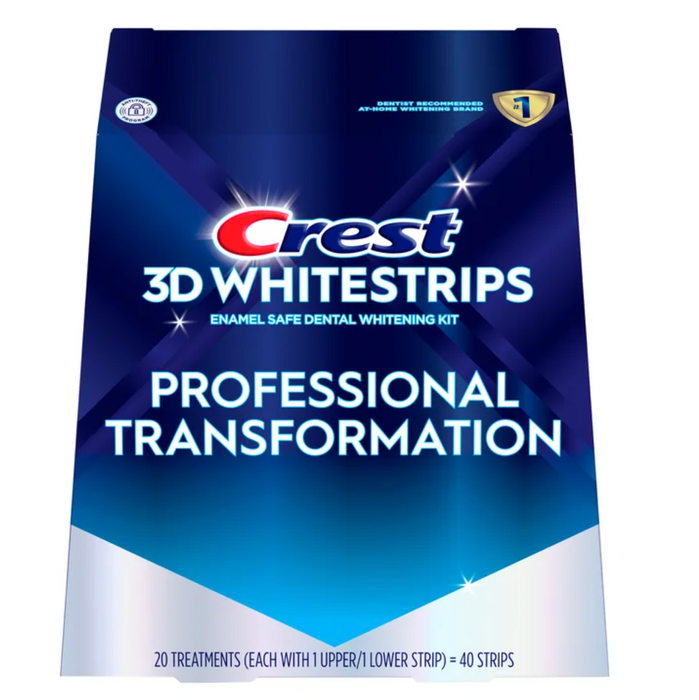 Crest 60 Count 3D Whitestrips Professional Transformation + Monthly Brightener Bonus Pack – 30 Teeth Whitening Treatments, Enamel Safe