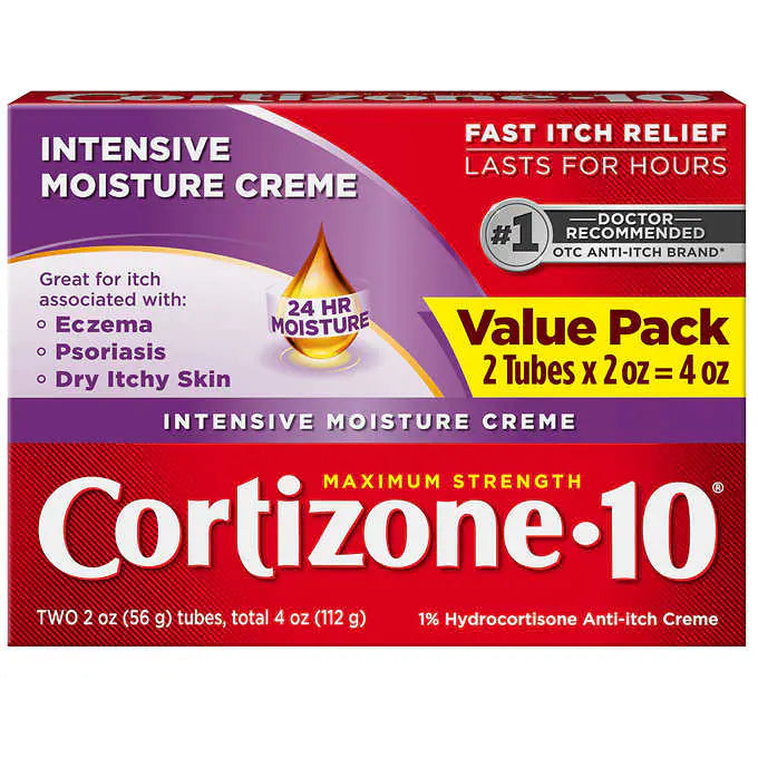 Cortizone-10 Max Strength fast itch relief - value pack -2tubes 2oz each.