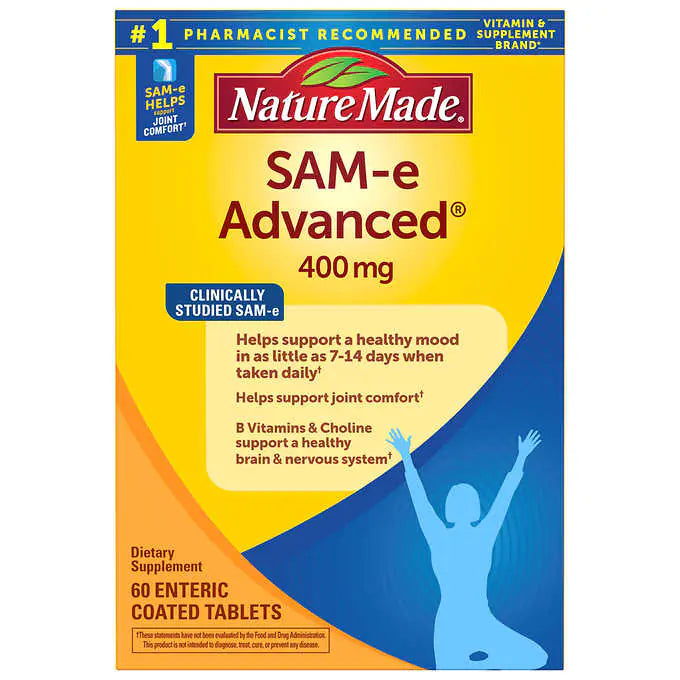 Nature Made 60 Tablets SAM-e Advanced 400 mg.