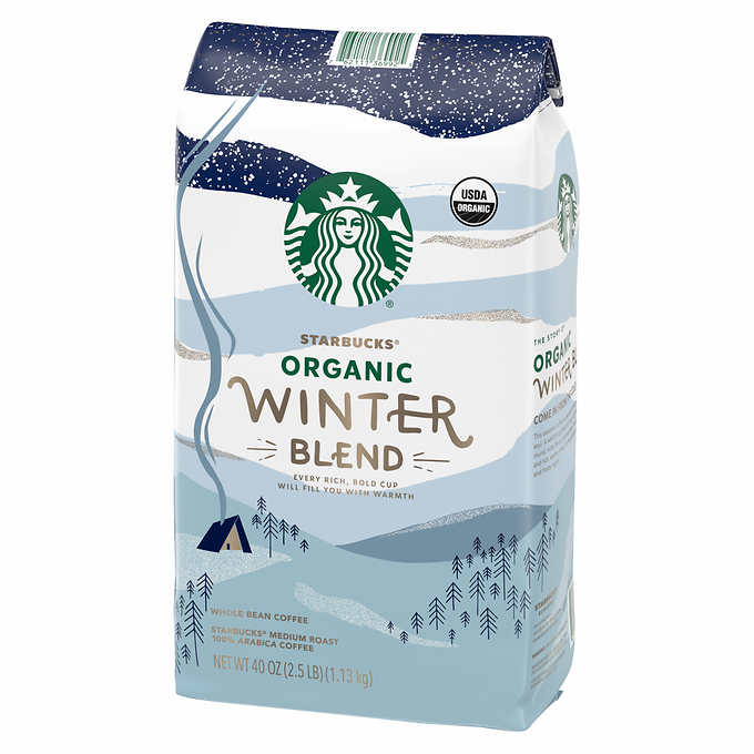 Starbucks 40oz (2.5lbs) Organic Winter Blend Whole Bean Coffee, Medium Roast