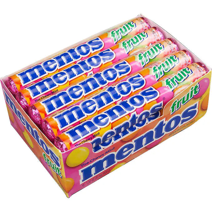 Mentos, Fruit, 1.32 oz, 15-count chewy mint candy