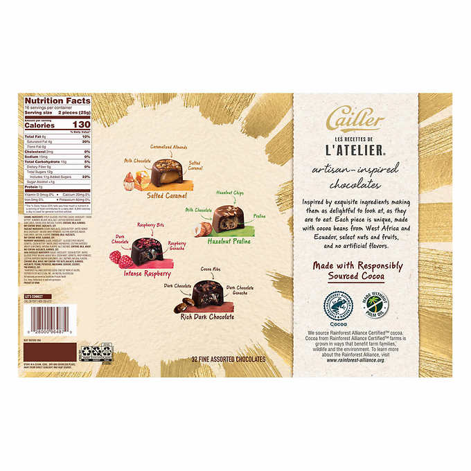 Cailler L' Atelier Artisan Inspired Chocolates, Variety Pack - 14oz, Gift Box