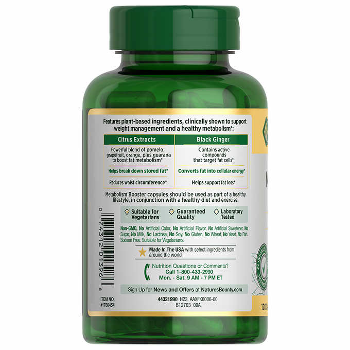 Nature's Bounty Advanced Metabolism Booster, 120 Capsules