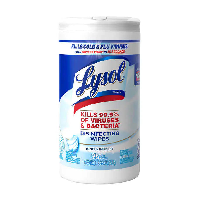 Lysol Disinfecting Wipes 4pk - 380ct (4x95wipes) Lemon and Crisp Linen