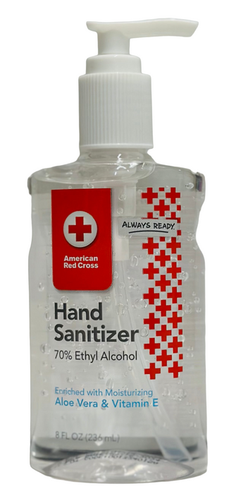 American Red Cross Hand Sanitizer, 8 fl oz, 70% Ethyl Alcohol