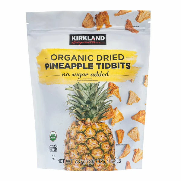 Kirkland Signature Organic Dried Pineapple – No Sugar Added, 26oz Bag