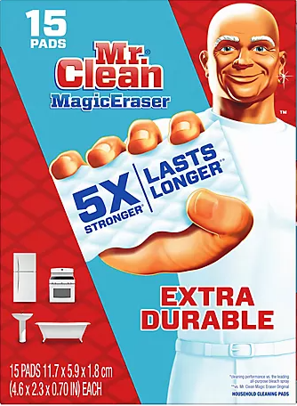 Mr. Clean Extra Durable Scrub Magic Eraser Sponges, 15 ct.