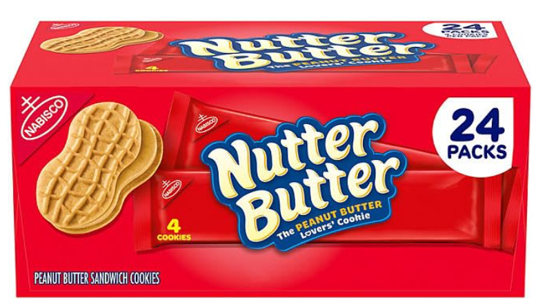 Nutter Butter 24 Pack Peanut Butter Sandwich Cookies, 4-Cookie Packs