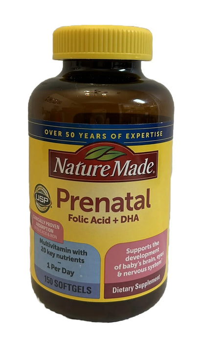Nature Made Prenatal  with Folic Acid + DHA 150 softgels