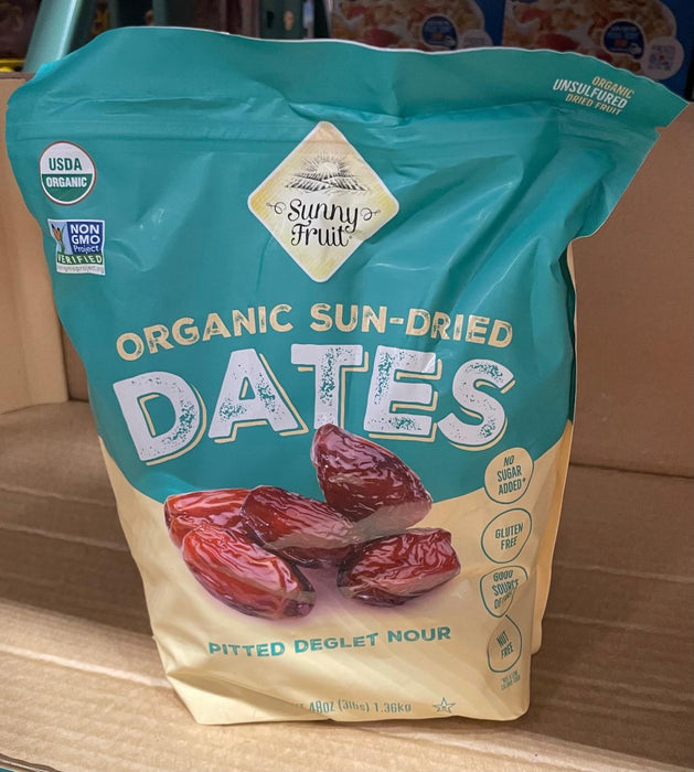Sunny Fruit Organic Sun-Dried Pitted Deglet Nour Dates, 48 oz