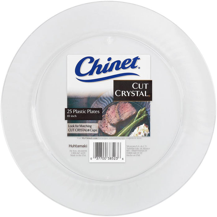 Chinet Cut Crystal 10" Clear Plastic Plates, 25 ct.