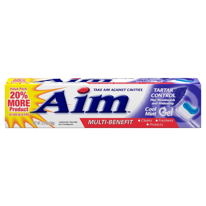 Aim Toothpaste Tartar Protection Cool Mint Gel 5.5oz.