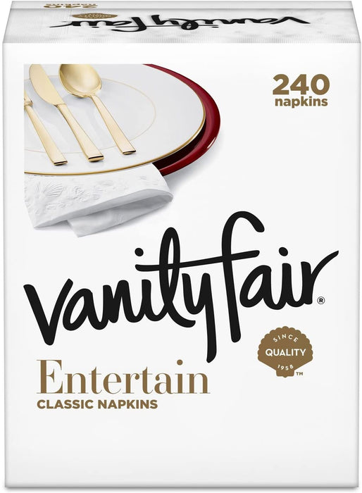 Vanity Fair 3-Ply [240 Total Count (4 Pack of 60 pieces)] Dinner Impressions Napkins