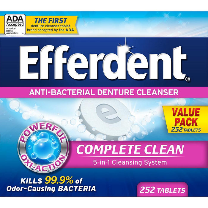Efferdent Anti-Bacterial Denture Cleanser Tablets, 252 ct.