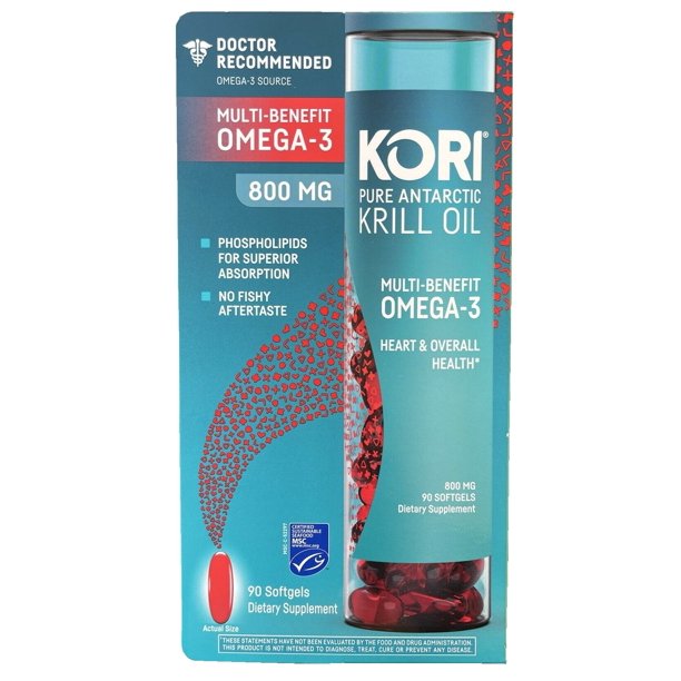 Kori Pure Antarctic Krill Oil, 800mg (90 Count)