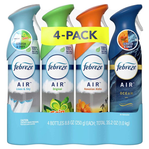 Febreze 4 count Air Refresher, Variety Pack, 8.8 oz.