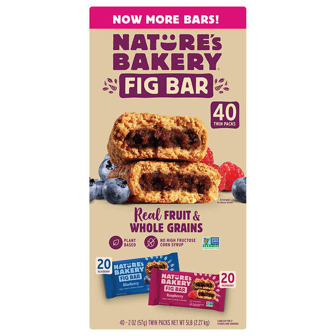 Nature's Bakery Fig Bar, Variety Pack, 2 oz, 40-count