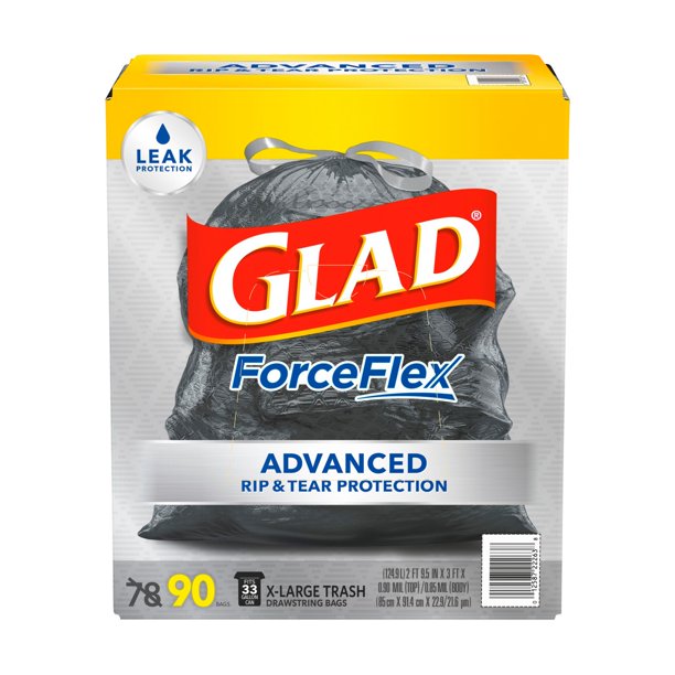 Glad 30-Gal. ForceFlex Drawstring Trash Bags - 90CT
