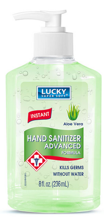 Lucky Hand Sanitizer 8 Fl Oz. Aloe (62% Alcohol)