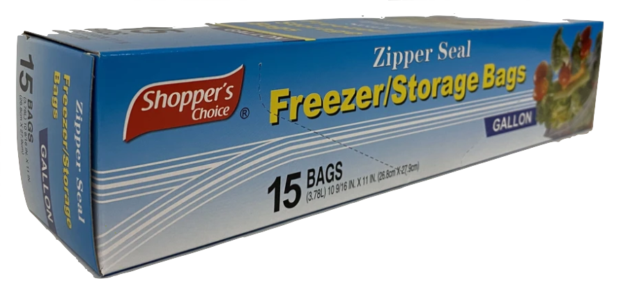 Shopper's Choice Zipper Seal Gallon Bag 15ct