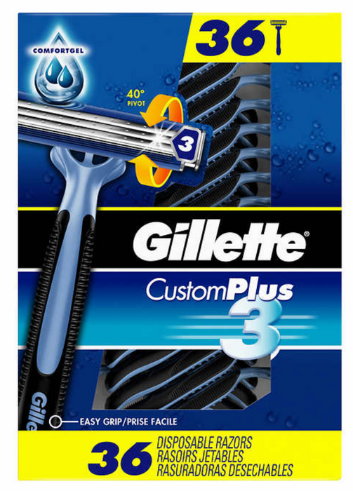 Gillette 36 count Custom Plus3 Disposable Razors
