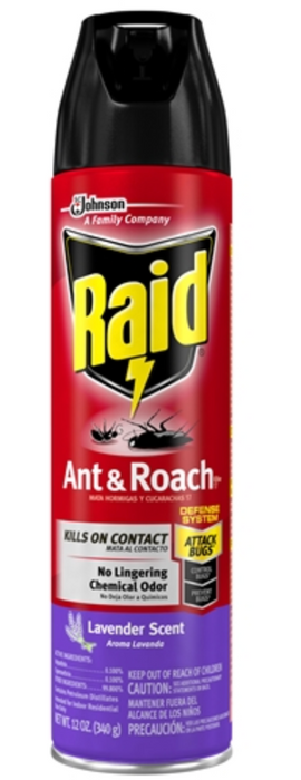 Raid Ant & Roach Spray 12oz. Lavender