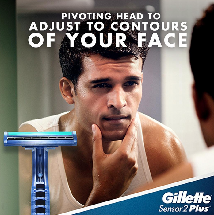 Gillette Sensor2 Plus Pivoting Head Men's Disposable Razors, 52 ct.
