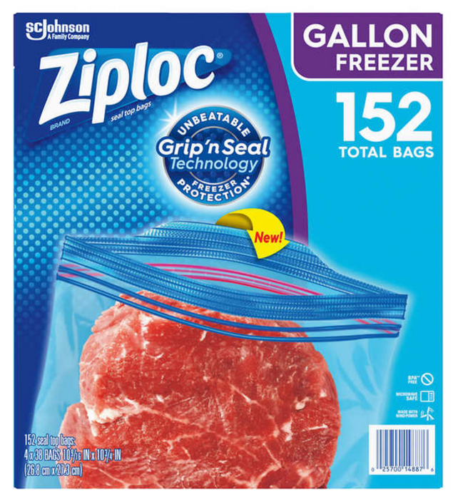 Ziploc Freezer Bags Gallon Size 4 38 Count Boxesa Total of 152