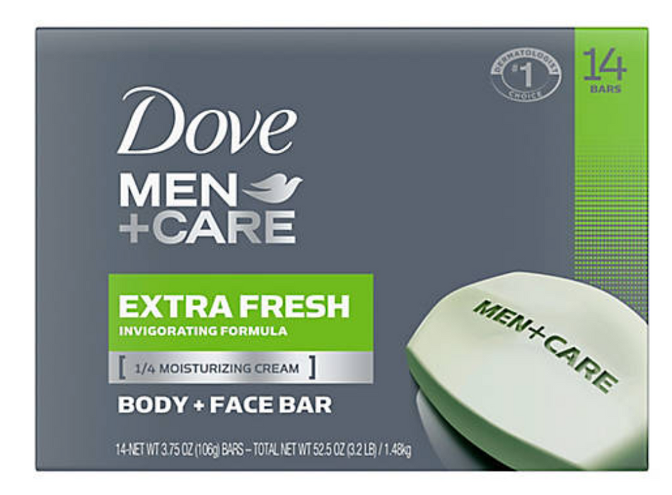 Dove 14ct  Men +Care Extra Fresh Body and Face Bar