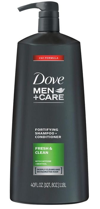 Dove 40 oz Men+Care Fresh and Clean 2-in-1 Shampoo and Conditioner