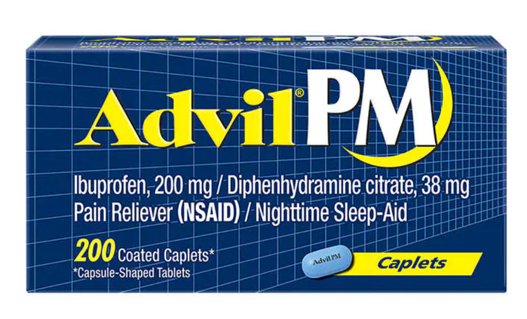 Advil PM  200 Pain Reliever/Nighttime Sleep Aid Caplets