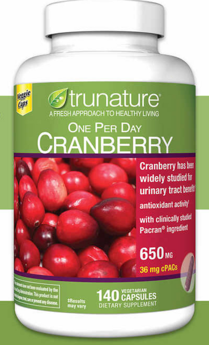 trunature 140 Pacran Cranberry 650 mg. Vegetarian Capsules no