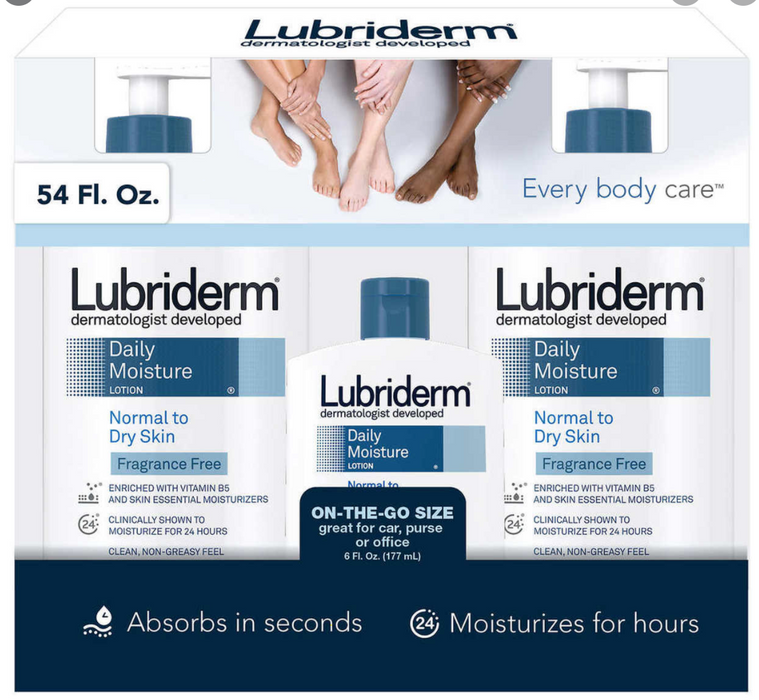 Lubriderm Daily Moisture Body Lotion Unscented  - VALUE PK 54 FL oz.