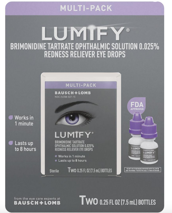 Lumify Redness Reliever Eye Drops, 2 pk. Of 0.25fl oz.