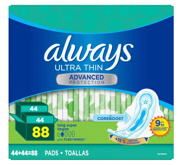 Always 88-ct  Ultra Thin Advanced Long Pads
