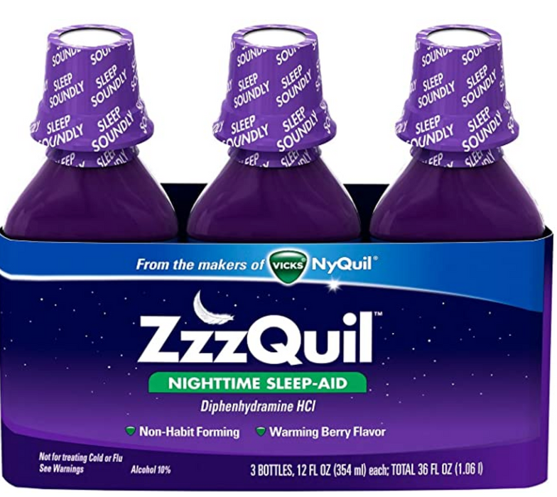Vicks ZzzQuil Nighttime Sleep-Aid, Berry Flavor - 12 fl. oz - 3 pk.