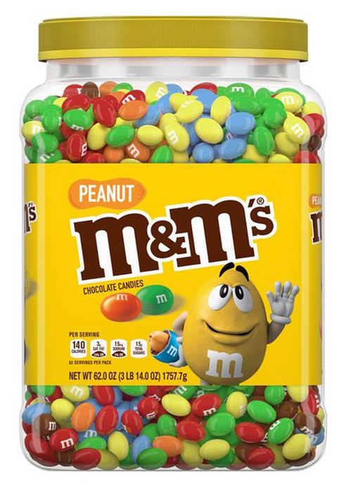 M&M's Peanut Chocolate Candy Pantry Size, 62oz.