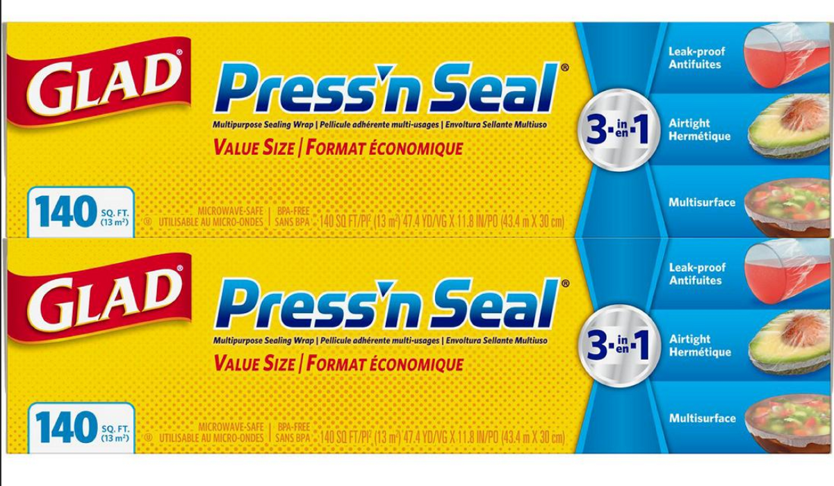 Glad Press N Seal Plastic Wrap, 2 pk./140 sq. ft. — Syessa