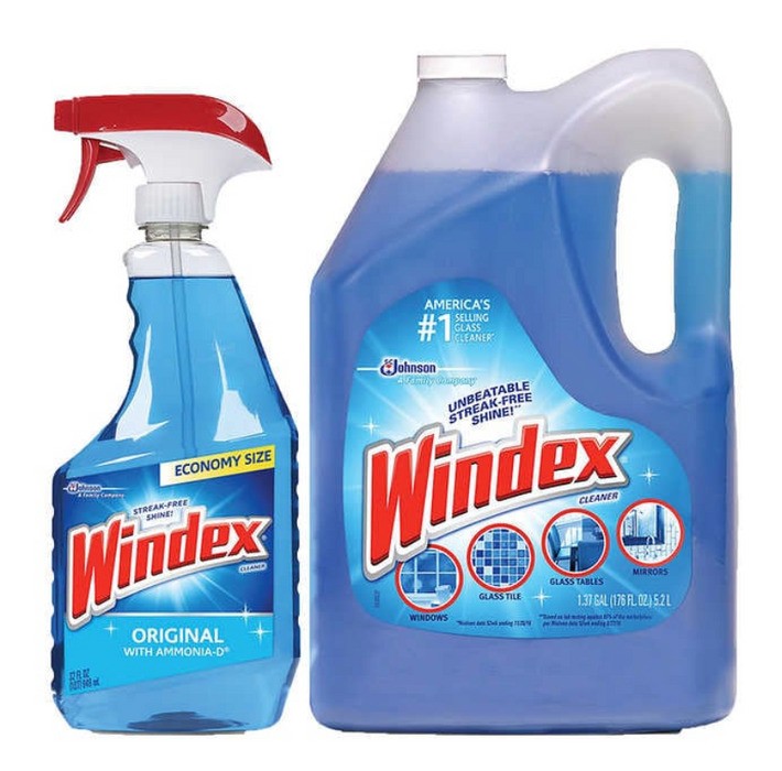 Windex Original Glass Cleaner, 32 fl oz & 176 fl oz refill