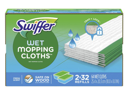Swiffer 64ct Sweeper Wet Mopping Pad, Multi Surface Refills, Open Window Fresh Scent
